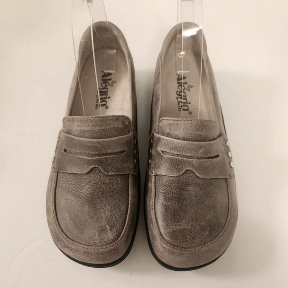 EUC ALEGRIA TAYLOR STONE WALL LOAFERS TAUPE BROWN SIZE 36 - Picture 2 of 14